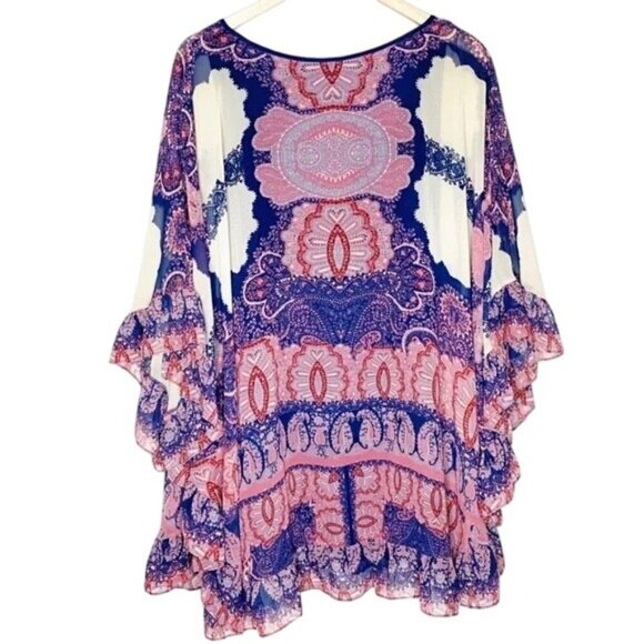 Free People Marla Dreams Blue Boho Tunic - Picture 4 of 6